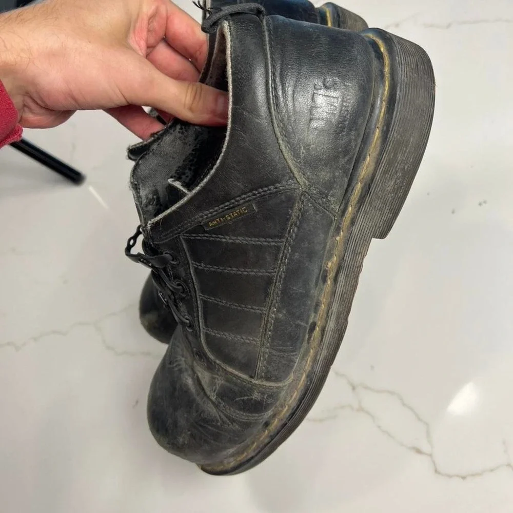 Vintage heavy Dr marten black leather oxford lace up shoes